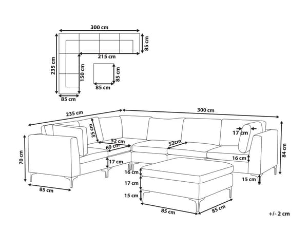 Hjørnesofa Blå Velour Forkromet Metalben 6 Personers Designer Blød Moderne Sofa med Fodskammel til Stue Modulsofa Indretning Høj Kvalitet