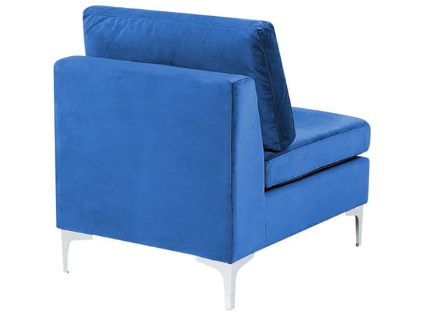 Hjørnesofa Blå Velour Forkromet Metalben 6 Personers Designer Blød Moderne Sofa med Fodskammel til Stue Modulsofa Indretning Høj Kvalitet