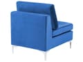 Miniatyrbillede 11 af 11: Hjørnesofa Blå Velour Forkromet Metalben 4 Personers Designer Blød Moderne Sofa til Stue Modulsofa Indretning Høj Kvalitet
