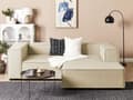 Miniatyrbillede 2 af 11: Modulsofa Beige Hør 2 Personers Hjørnesofa med Chaiselong Designer Blød Klassisk Flyder Sofa Moderne Stue Indretning Høj Kvalitet