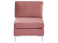 Miniatyrbilde 4 av 9: 1-seters seksjon Rosa Fløyel Modulsofa Metallben Glamorøs stil Moderne Stue