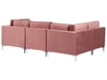 Miniatyrbilde 5 av 11: Sofa Rosa Fløyel 6-seter Metallben Modulsofa U-form Glamorøs stil Moderne Stue