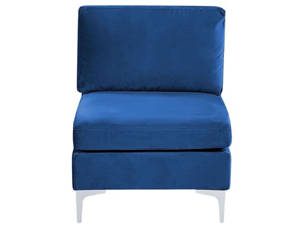 1-seters seksjon Blå Fløyel Sølv metallben Modulsofa Glamorøs stil Moderne Stue