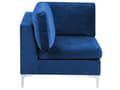 Miniatyrbilde 7 av 11: Sofa Fløyel Blå 6-seter U-form Sølv metallben Modulsofa Glamorøs stil Moderne Stue