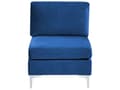Miniatyrbilde 9 av 11: Sofa Fløyel Blå 6-seter U-form Sølv metallben Modulsofa Glamorøs stil Moderne Stue