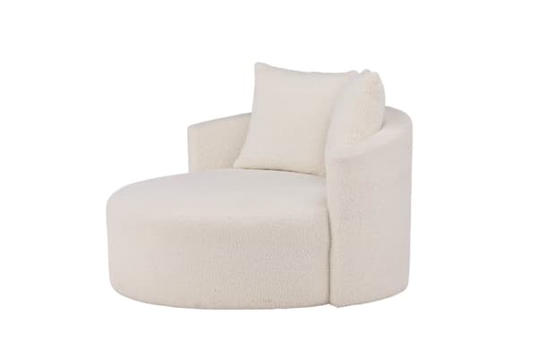 Kelso sofa Ø116cm 2 seter teddy hvit.
