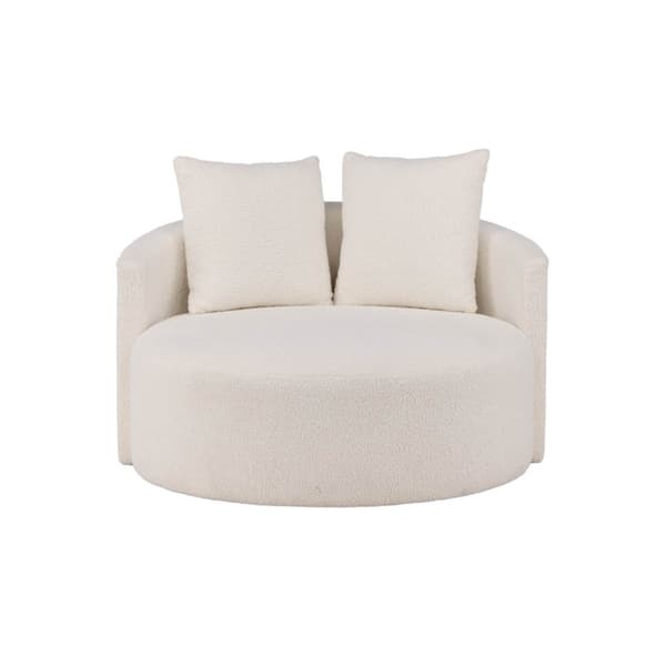 Kelso sofa Ø116cm 2 seter teddy hvit.