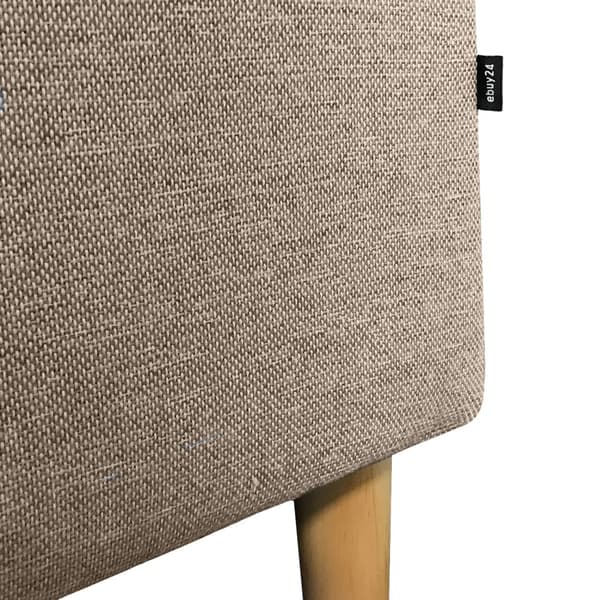 Marino sofa, sjeselong høyre eller venstrevent i stoff lysebrun, med treben.