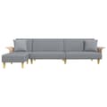 Miniatyrbillede 3 af 11: vidaXL L-formet sovesofa 279x140x70 cm velour lysegrå