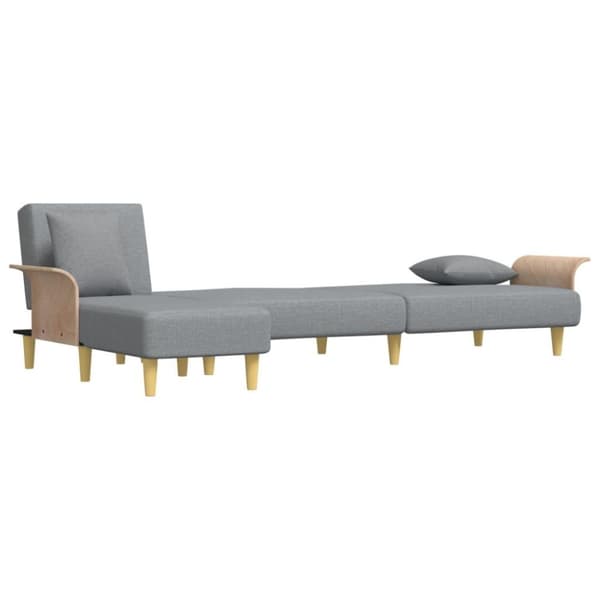 vidaXL L-formet sovesofa 279x140x70 cm velour lysegrå
