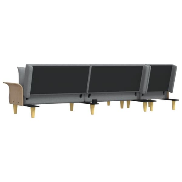 vidaXL L-formet sovesofa 279x140x70 cm velour lysegrå