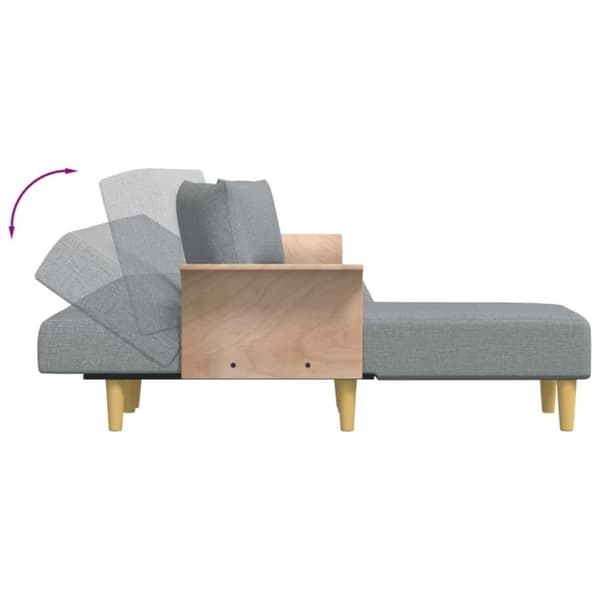 vidaXL L-formet sovesofa 279x140x70 cm velour lysegrå