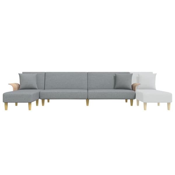 vidaXL L-formet sovesofa 279x140x70 cm velour lysegrå