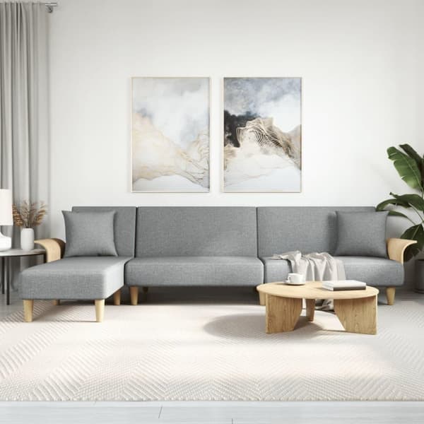 vidaXL L-formet sovesofa 279x140x70 cm velour lysegrå