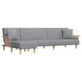 Miniatyrbillede 1 af 11: vidaXL L-formet sovesofa 279x140x70 cm velour lysegrå