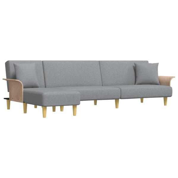 vidaXL L-formet sovesofa 279x140x70 cm velour lysegrå