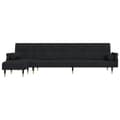Miniatyrbillede 3 af 11: vidaXL L-formet sovesofa 271x140x70 cm velour sort