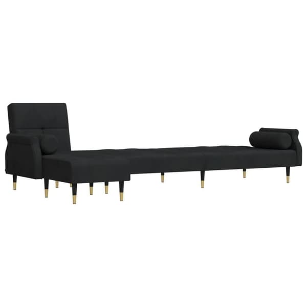 vidaXL L-formet sovesofa 271x140x70 cm velour sort