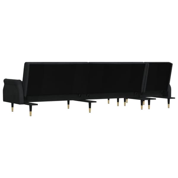 vidaXL L-formet sovesofa 271x140x70 cm velour sort