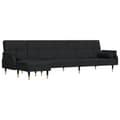 Miniatyrbillede 1 af 11: vidaXL L-formet sovesofa 271x140x70 cm velour sort
