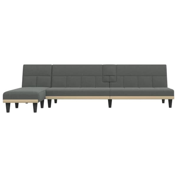 vidaXL L-formad soffa mörkgrå 255x140x70 cm tyg