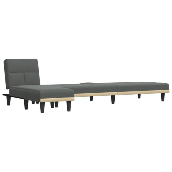 vidaXL L-formad soffa mörkgrå 255x140x70 cm tyg
