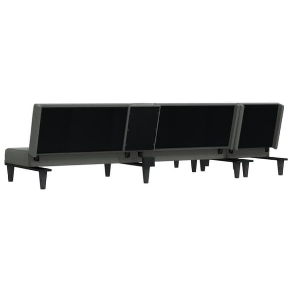 vidaXL L-formad soffa mörkgrå 255x140x70 cm tyg