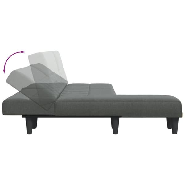 vidaXL L-formad soffa mörkgrå 255x140x70 cm tyg