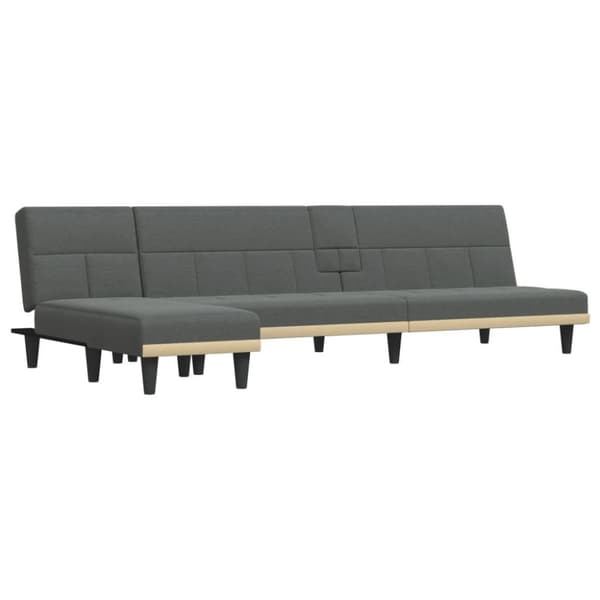 vidaXL L-formad soffa mörkgrå 255x140x70 cm tyg