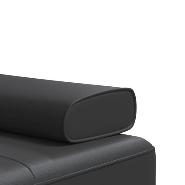 vidaXL L-formad bäddsoffa svart 255x140x70 cm konstläder