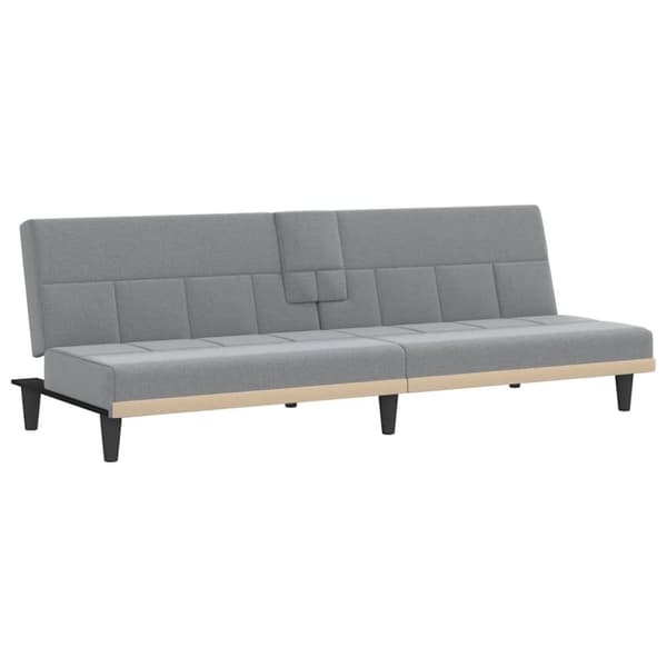 vidaXL Bäddsoffa med kuddar ljusgrå tyg