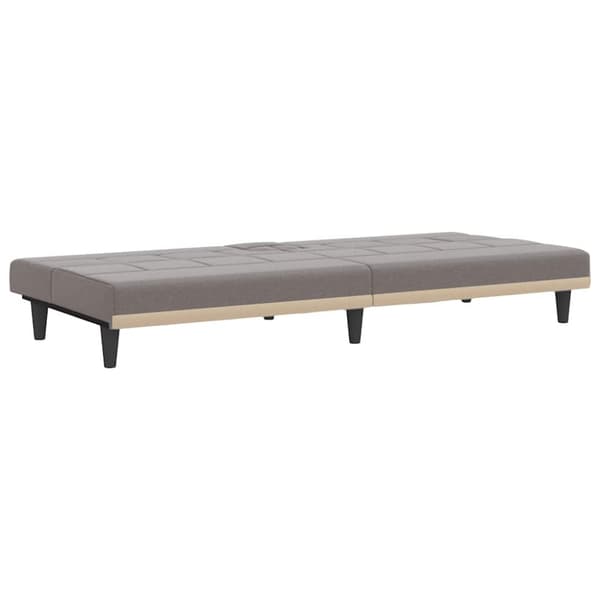 vidaXL Bäddsoffa med mugghållare taupe tyg