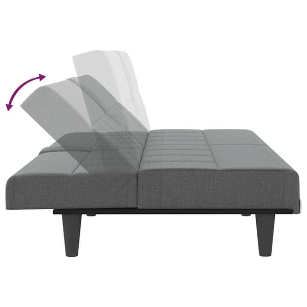 vidaXL Bäddsoffa med mugghållare mörkgrå tyg