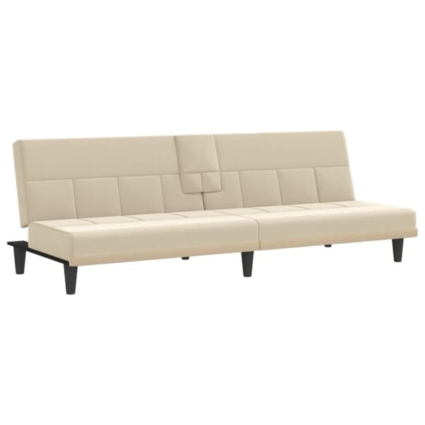 vidaXL sovesofa med kopholdere stof cremefarvet