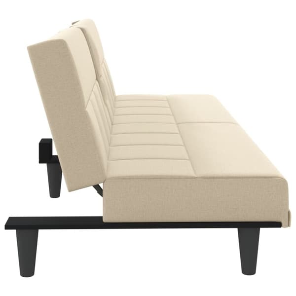 vidaXL sovesofa med kopholdere stof cremefarvet