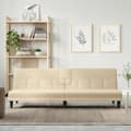 Miniatyrbillede 2 af 11: vidaXL sovesofa med kopholdere stof cremefarvet