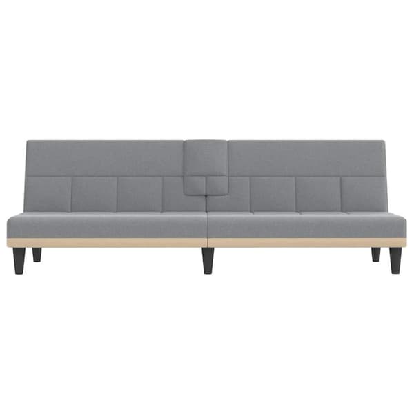 vidaXL sovesofa med kopholdere stof lysegrå