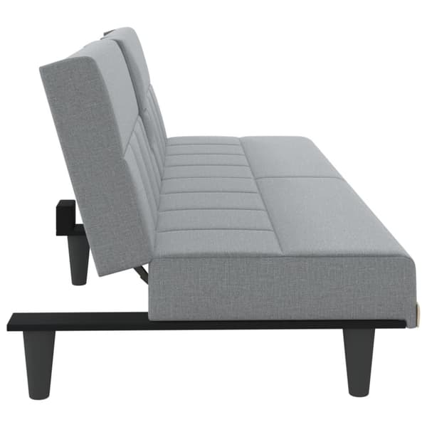 vidaXL sovesofa med kopholdere stof lysegrå