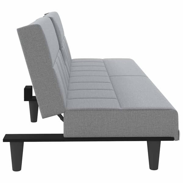 vidaXL sovesofa med kopholdere stof lysegrå