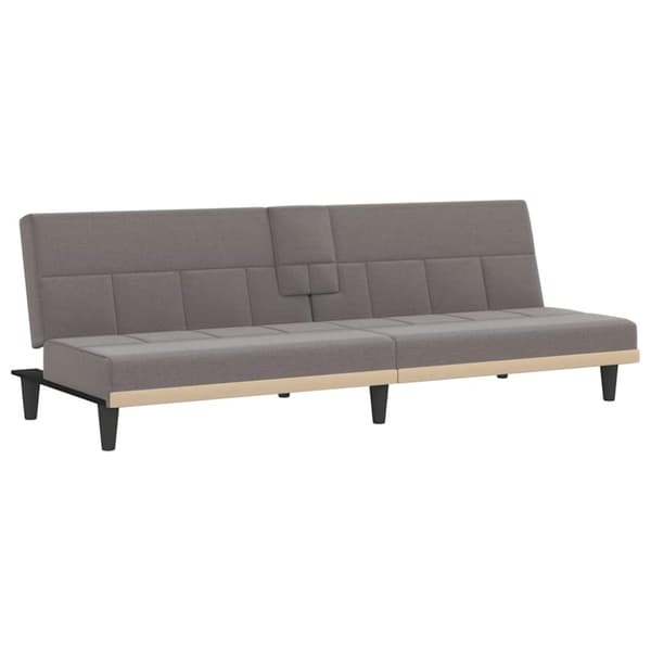 vidaXL sovesofa med kopholdere stof gråbrun