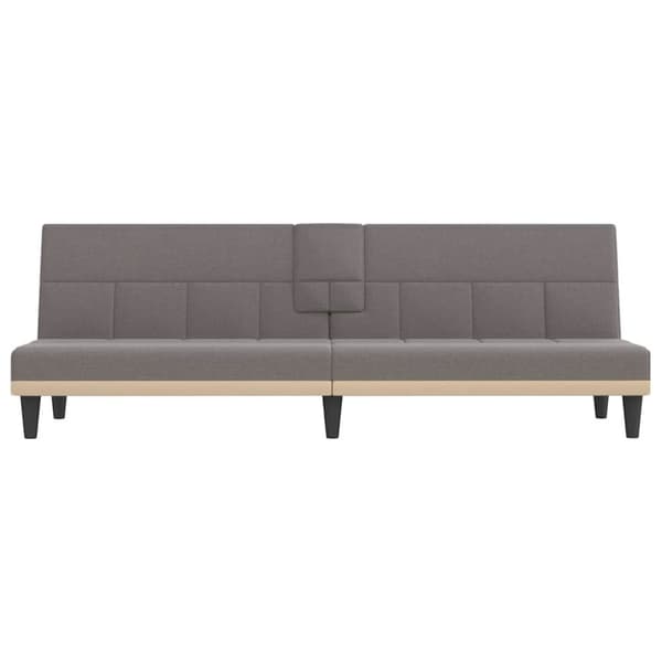 vidaXL sovesofa med kopholdere stof gråbrun