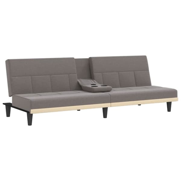 vidaXL sovesofa med kopholdere stof gråbrun