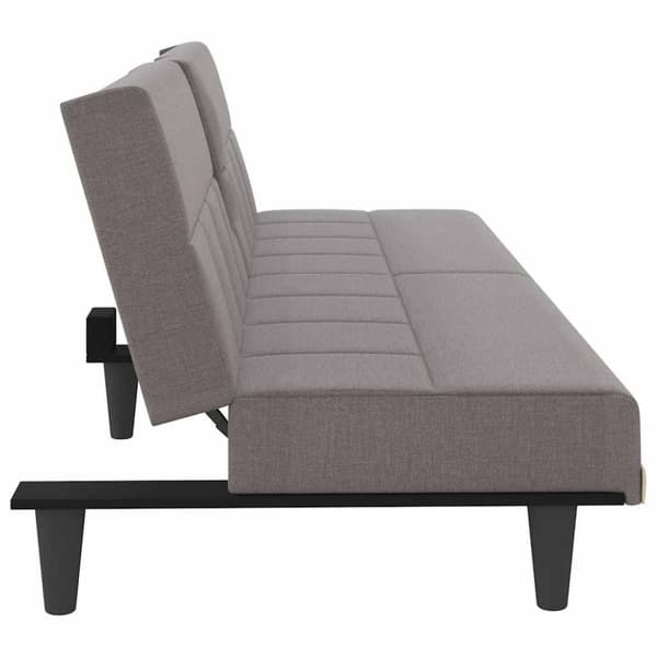 vidaXL sovesofa med kopholdere stof gråbrun