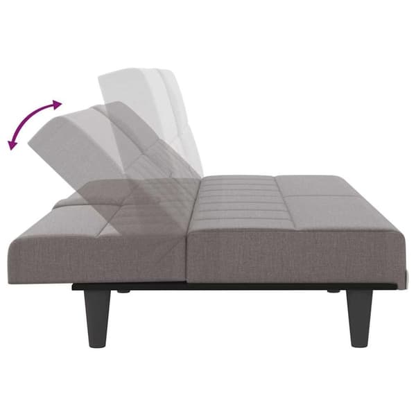 vidaXL sovesofa med kopholdere stof gråbrun