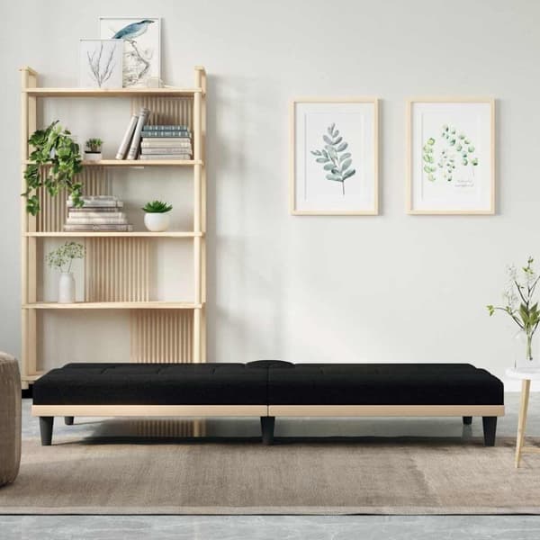 vidaXL sovesofa med kopholdere stof sort