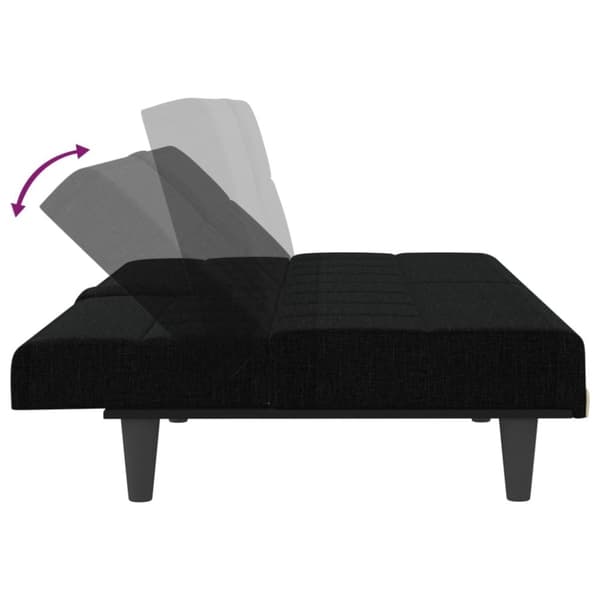 vidaXL sovesofa med kopholdere stof sort
