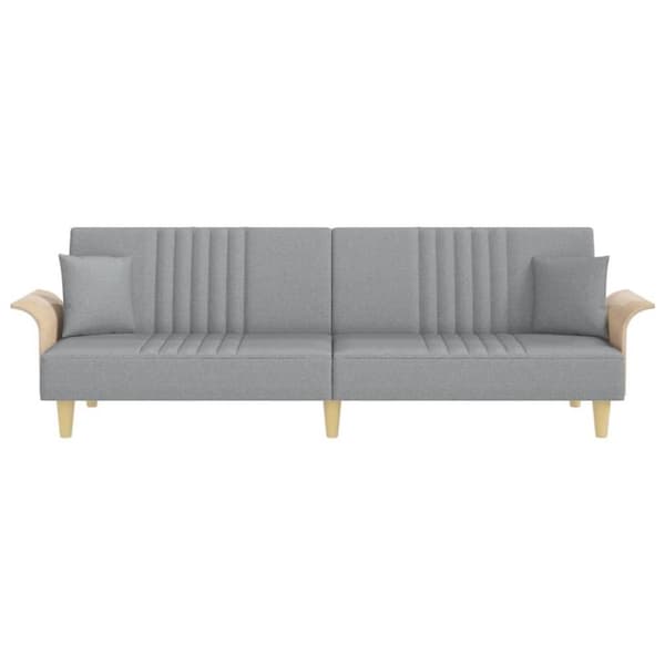 vidaXL sovesofa med armlæn stof lysegrå