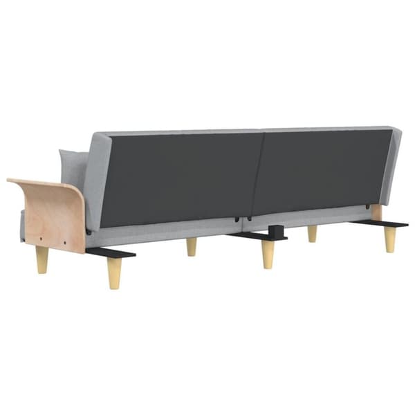 vidaXL sovesofa med armlæn stof lysegrå