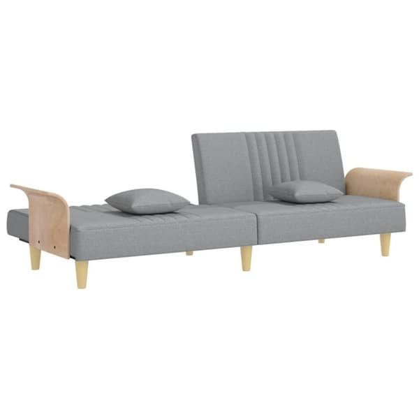 vidaXL sovesofa med armlæn stof lysegrå