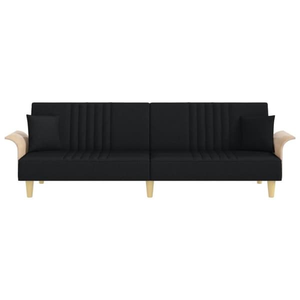 vidaXL sovesofa med armlæn stof sort